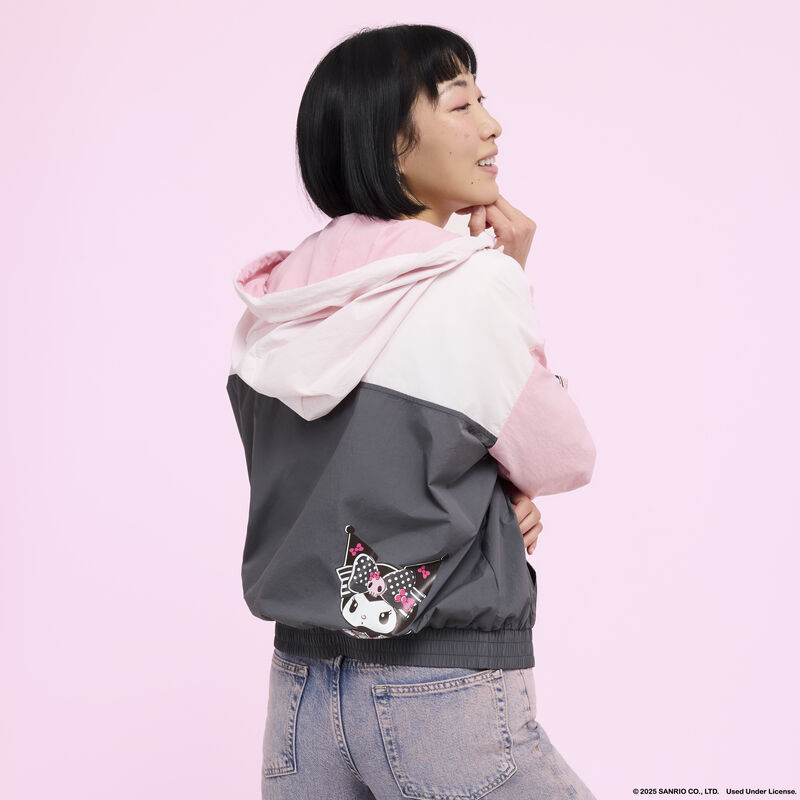 Sanrio Kuromi & My Melody Half-Zip Unisex Windbreaker Jacket LFlifestyle4 view 5